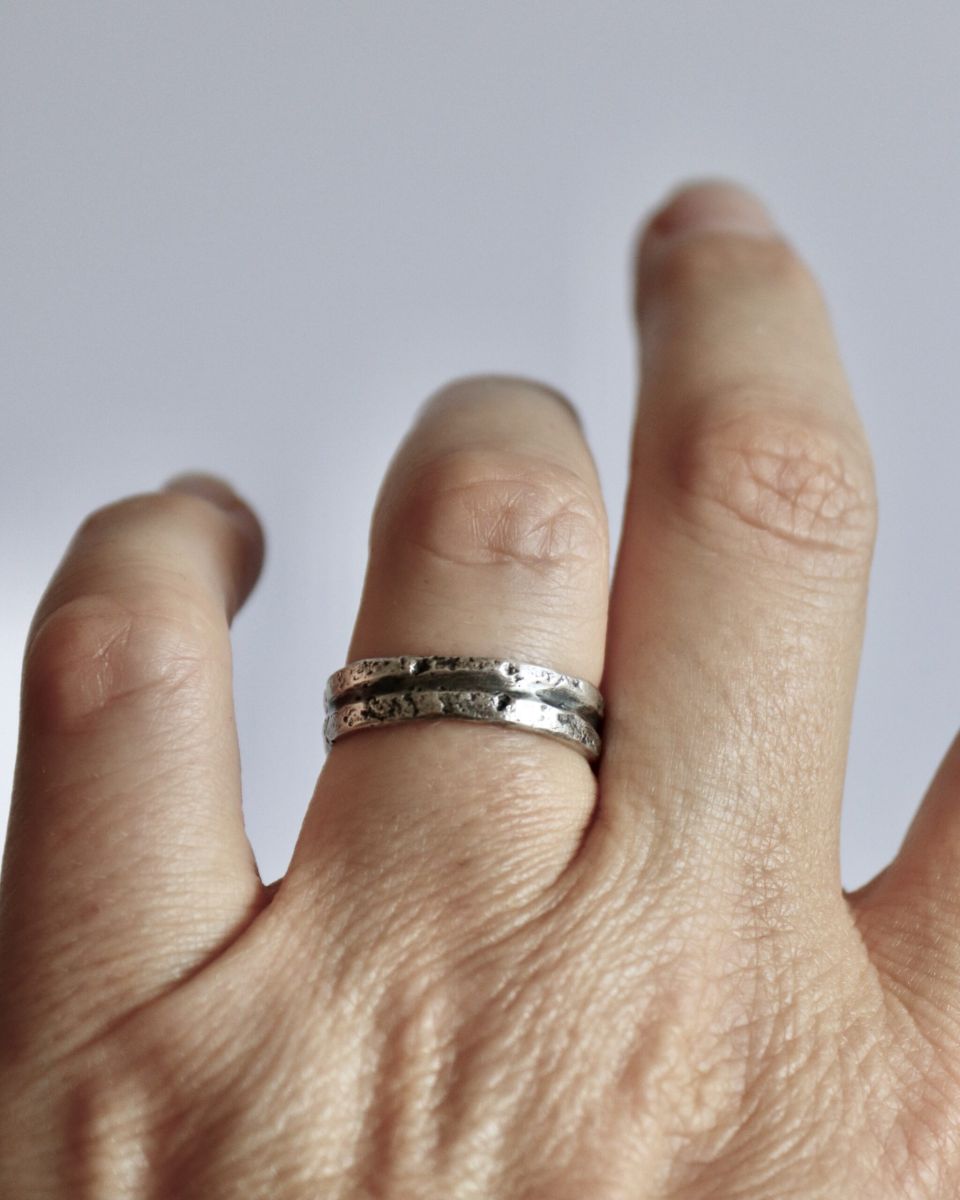 Bague sillon, bague en argent fait main par Maryjou — vue 7