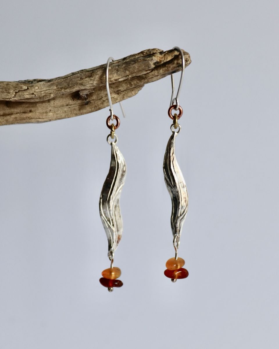 Boucles Nehalys, boucles d’oreilles en argent fait main par Maryjou — vue 2