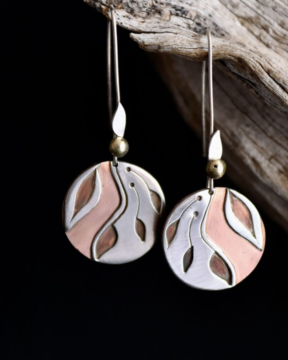 Boucles Automne 5 Boucles Automne, boucles d’oreilles en argent fait main par Maryjou — vue 5