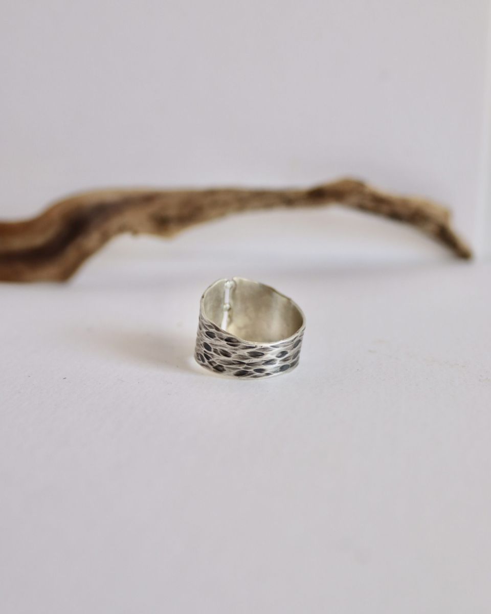 Bague empreinte, bague en argent fait main par Maryjou — vue 3