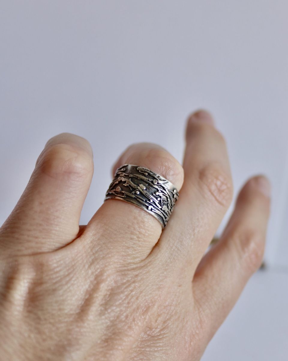 Bague parchemin, bague en argent fait main par Maryjou — vue 3