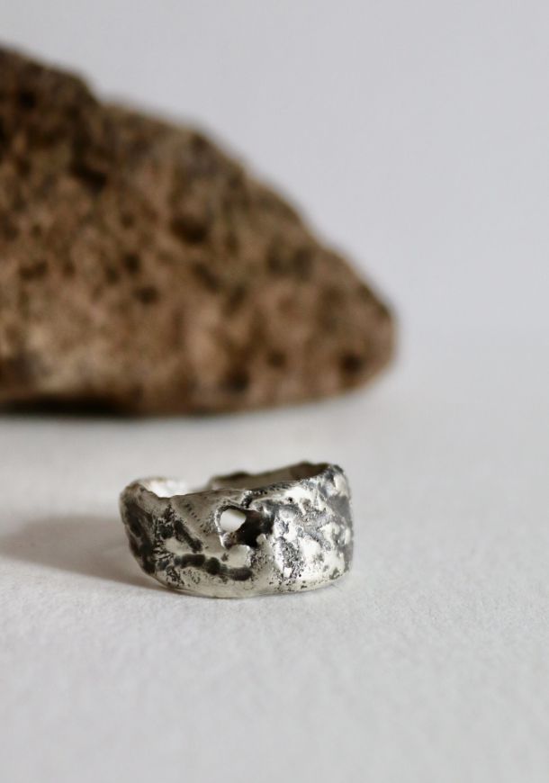 Bague pepite, bague en argent fait main par Maryjou