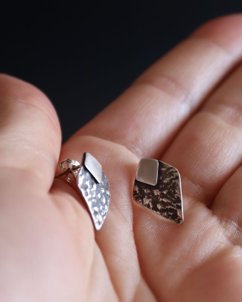 Boucles ozanges, boucles d’oreilles en argent fait main par Maryjou — vue 6