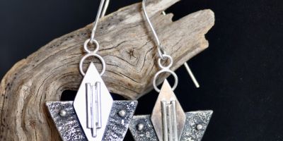 Boucles inka, boucles d’oreilles en argent fait main par Maryjou — vue 4