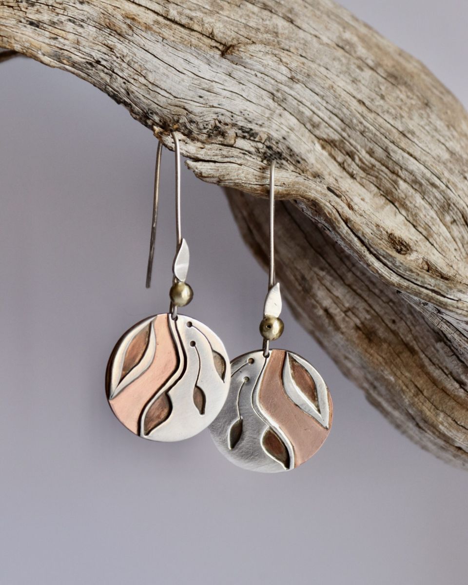 Boucles Automne 2 Boucles Automne, boucles d’oreilles en argent fait main par Maryjou — vue 2