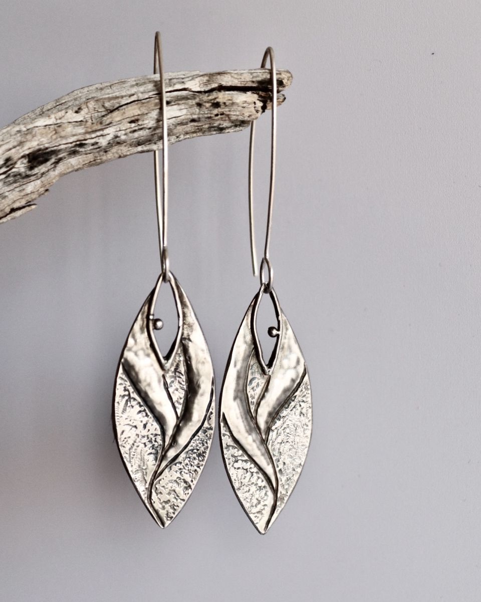 Boucles Liora, boucles d’oreilles en argent fait main par Maryjou — vue 3