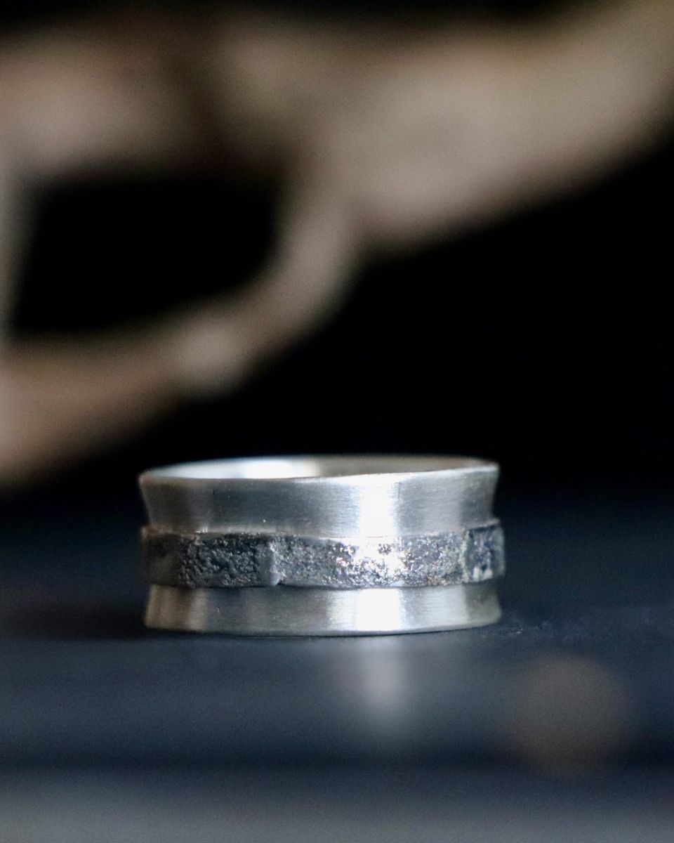 Bague bobyne, bague en argent fait main par Maryjou — vue 3