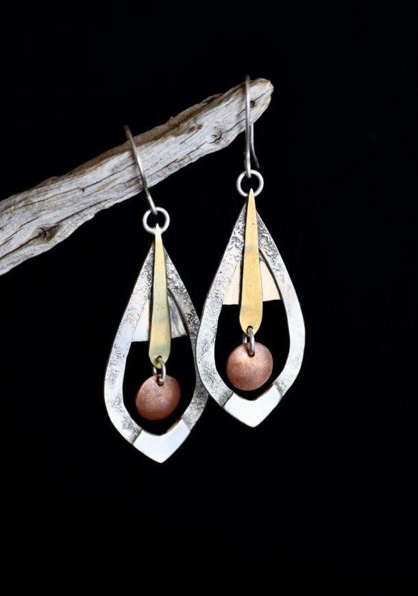 Boucles Naïor, boucles d’oreilles en argent fait main par Maryjou