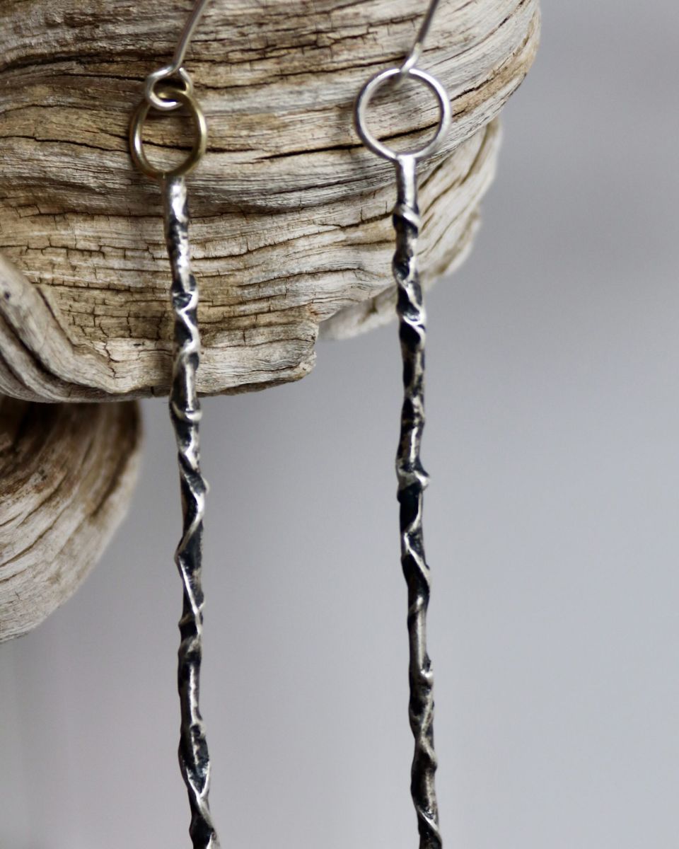 Boucles Lignes 3 Boucles Lignes, boucles d’oreilles en argent fait main par Maryjou — vue 3