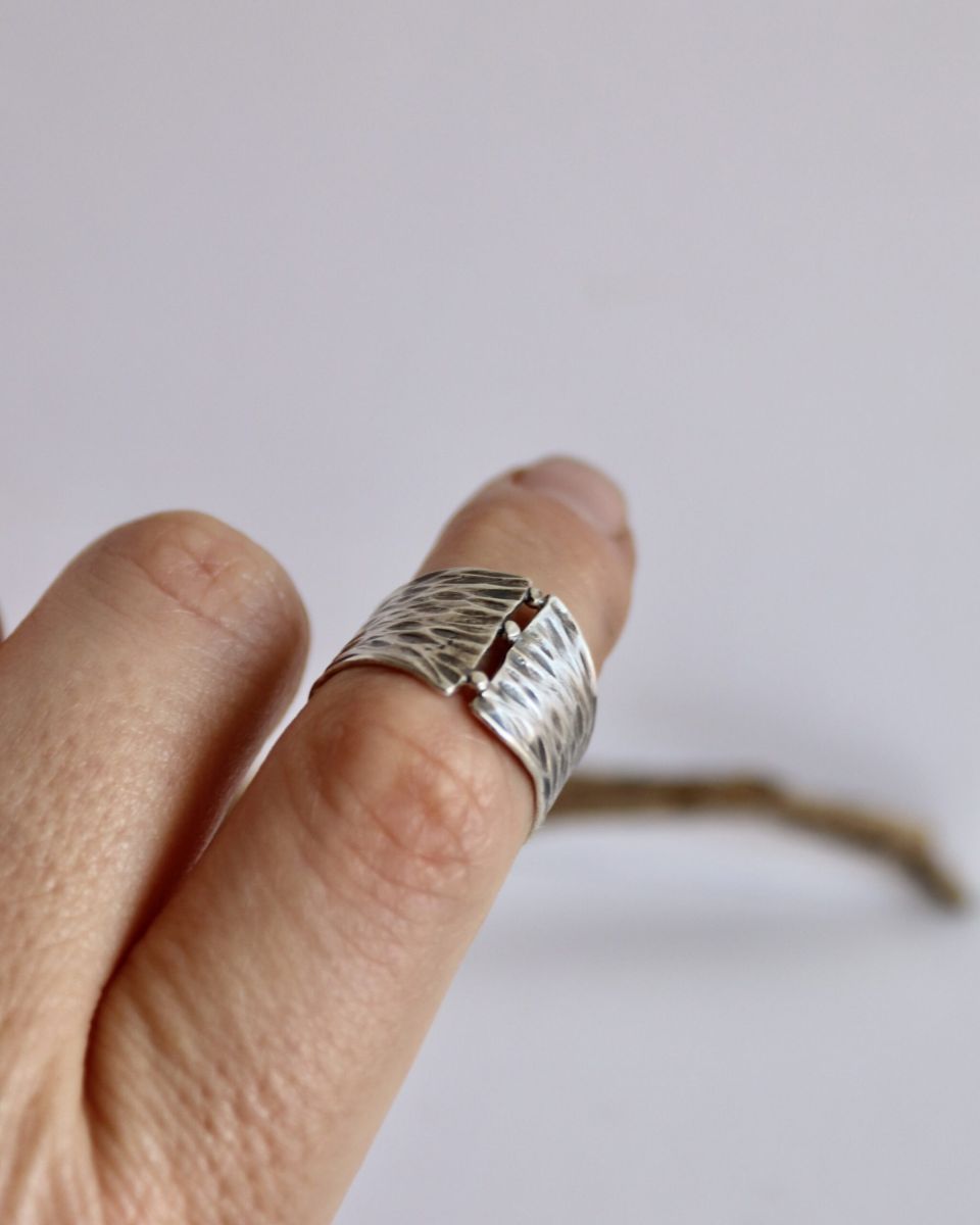 Bague empreinte, bague en argent fait main par Maryjou — vue 4