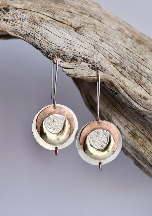 Boucles Lunéis, boucles d’oreilles en argent fait main par Maryjou — vue 3